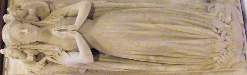Haccombe - St Blaise Hugh Courtenay 1425 and 2nd wife Philippa Lerchdeckne 1412